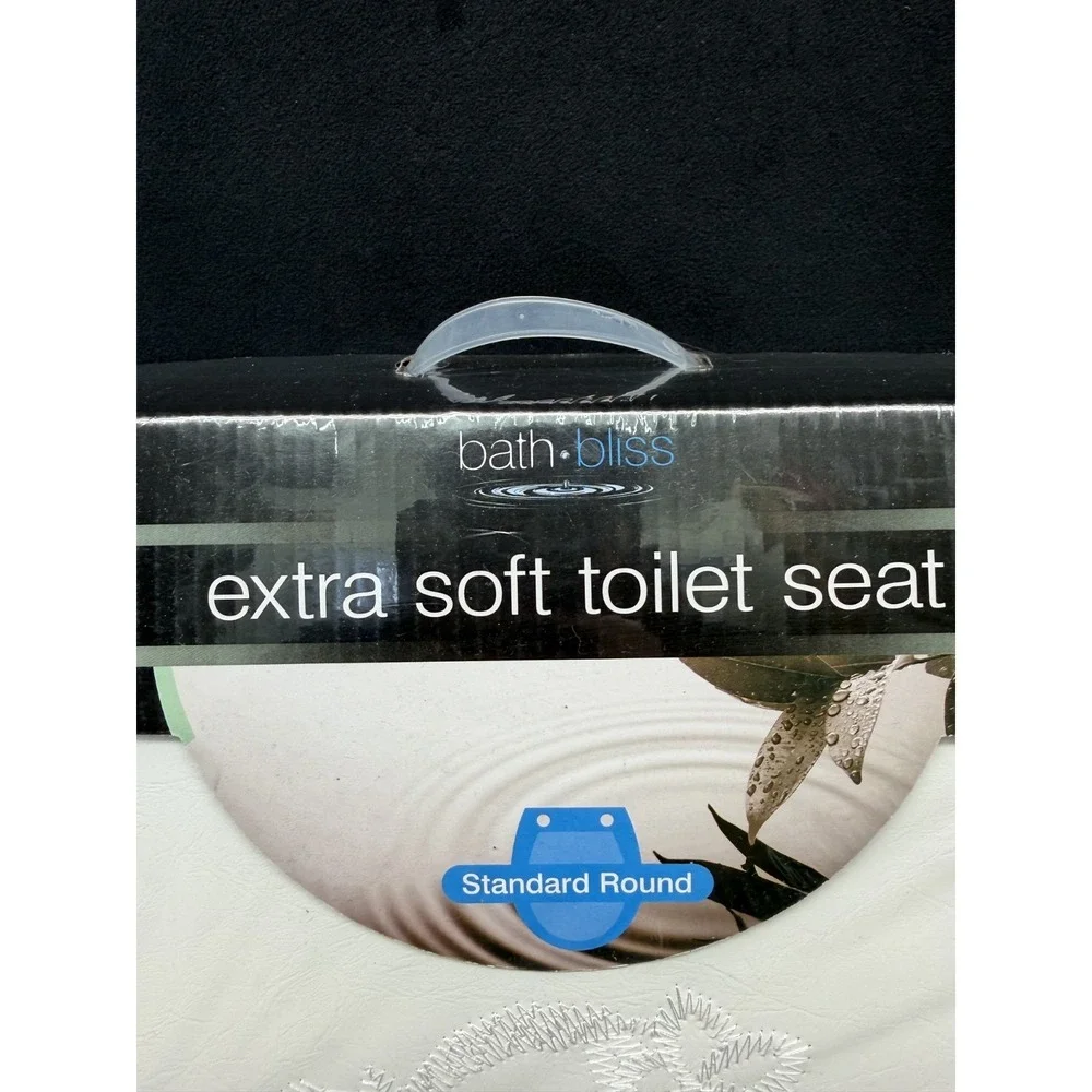 Extra Soft Toilet Seat Embroidered Flower Basket White Bath Bliss Cottage Core